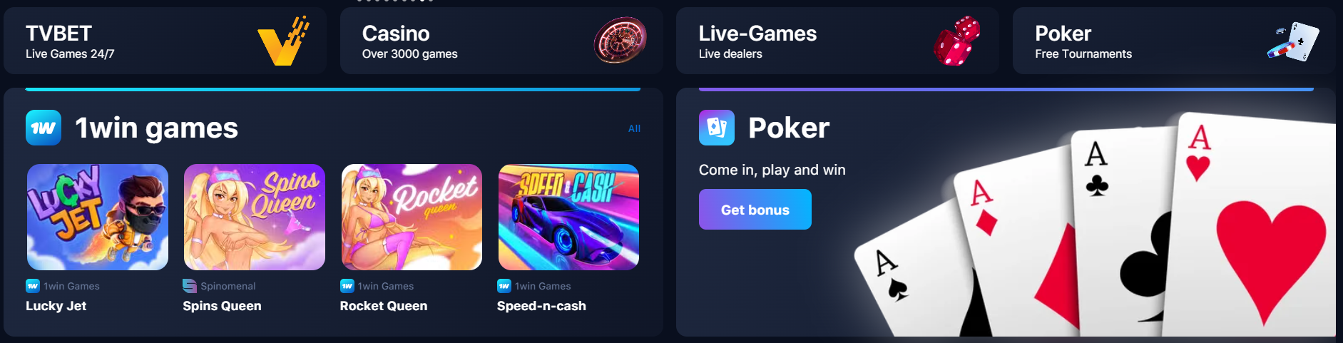 1win games casino